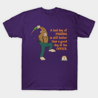 Sasquatch and a bad day fishing. T-Shirt